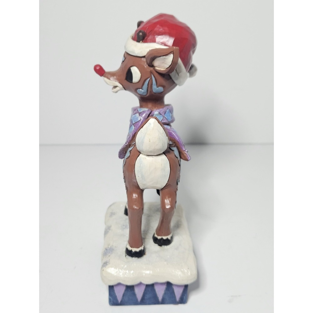 Jim Shore Rudolph Traditions Lighted Rudolph Wearing Santa Hat Figurine 4058340 - Picture 4 of 6